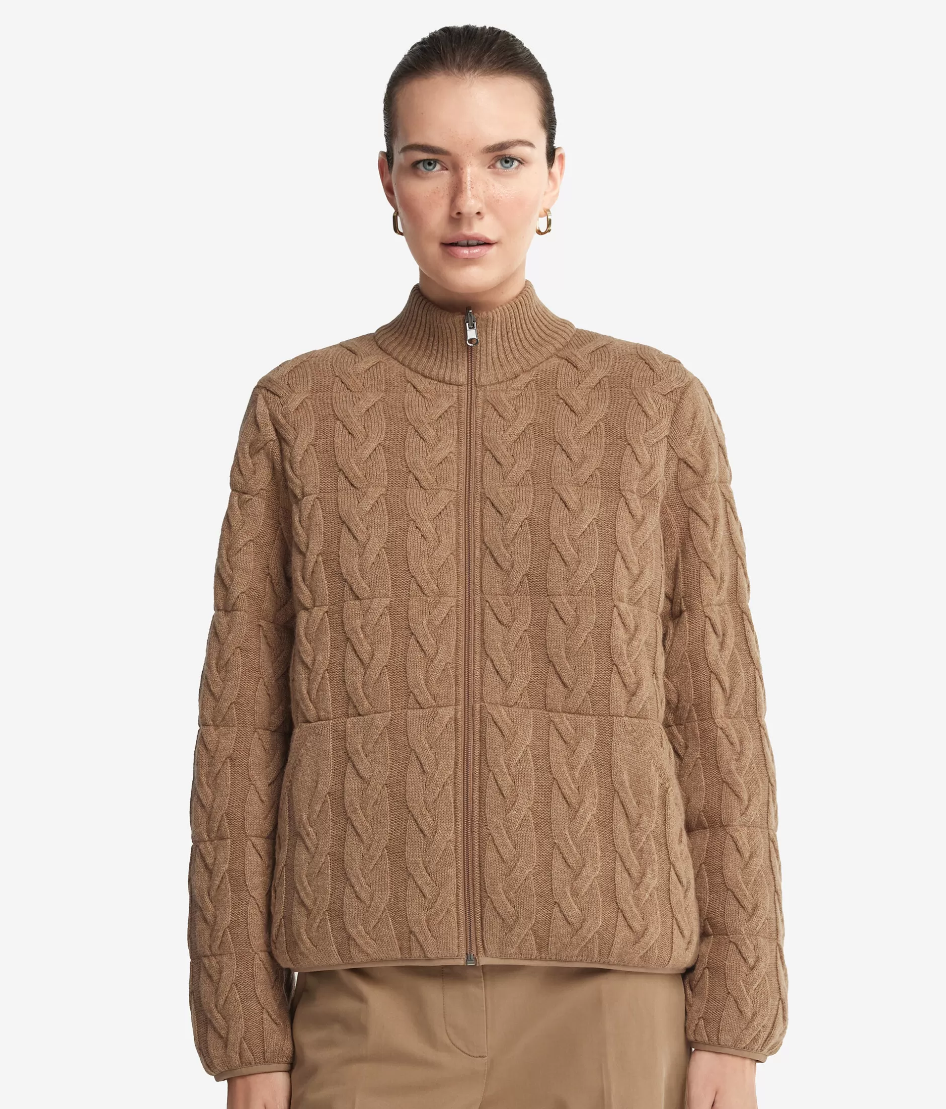 Store Falconeri Cashmere Cable-Knit Stitch Reversible Short Quilted Jacket natural -8685 - rum