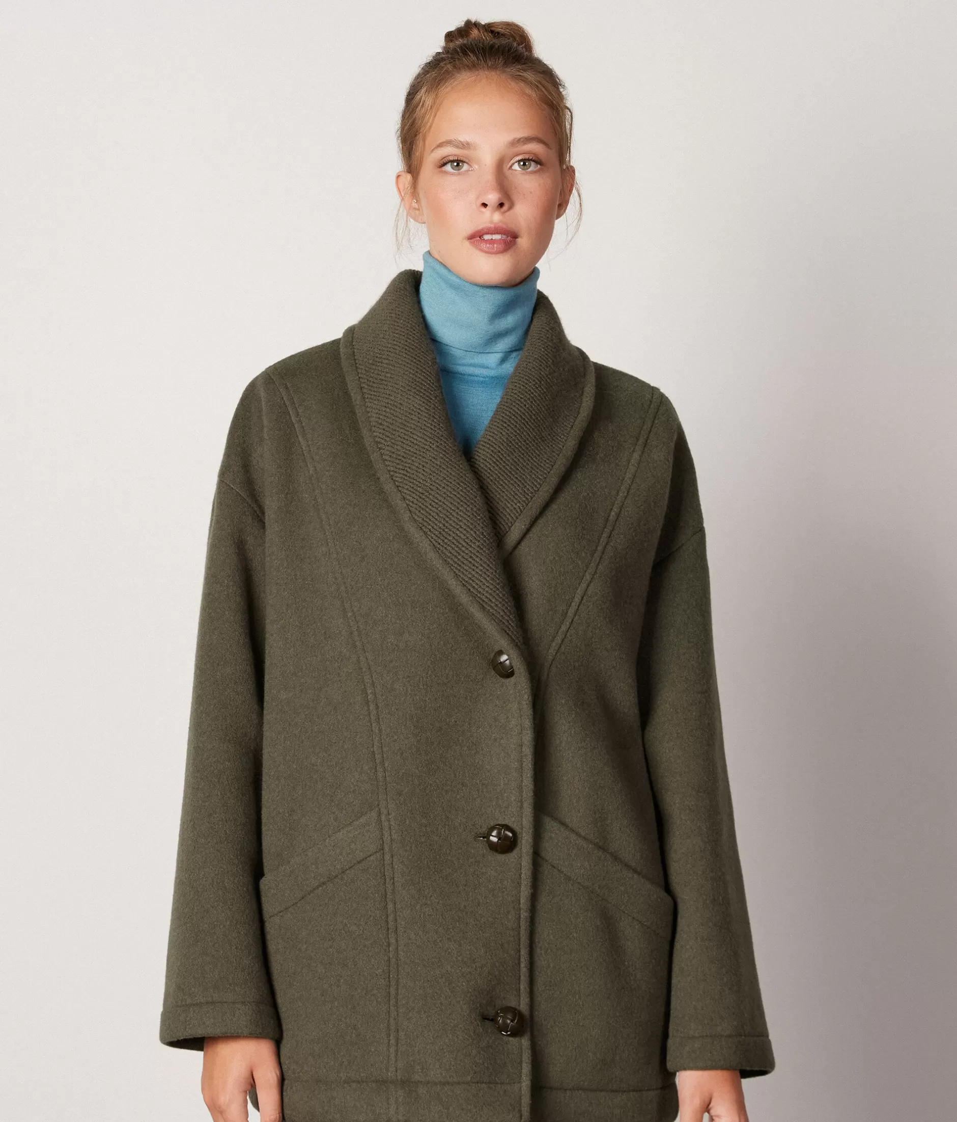 New Falconeri Cashmere Coat green -8328 - mud