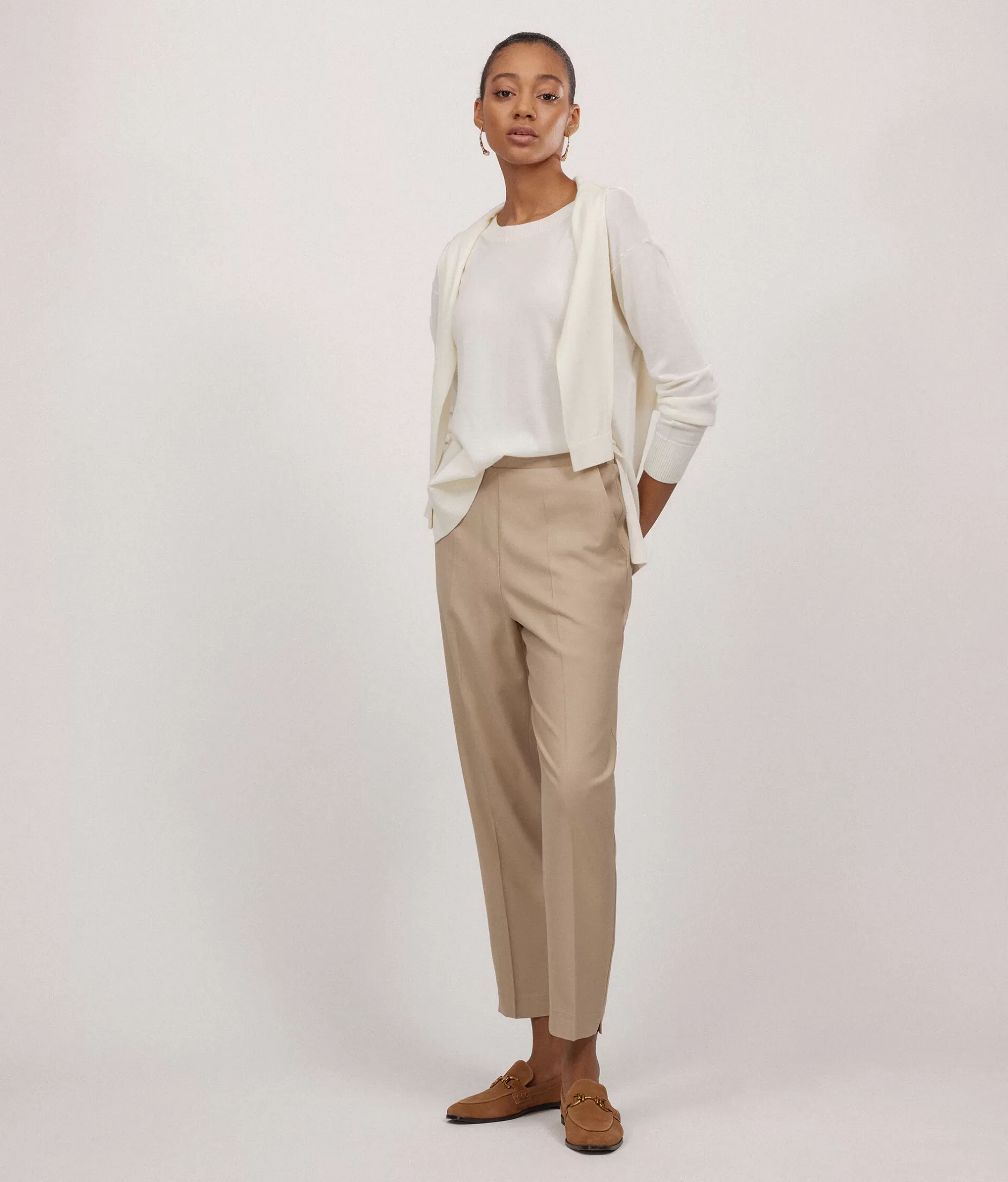 Flash Sale Falconeri Cashmere Crew Neck Sweater With Slits white -8005 - bow