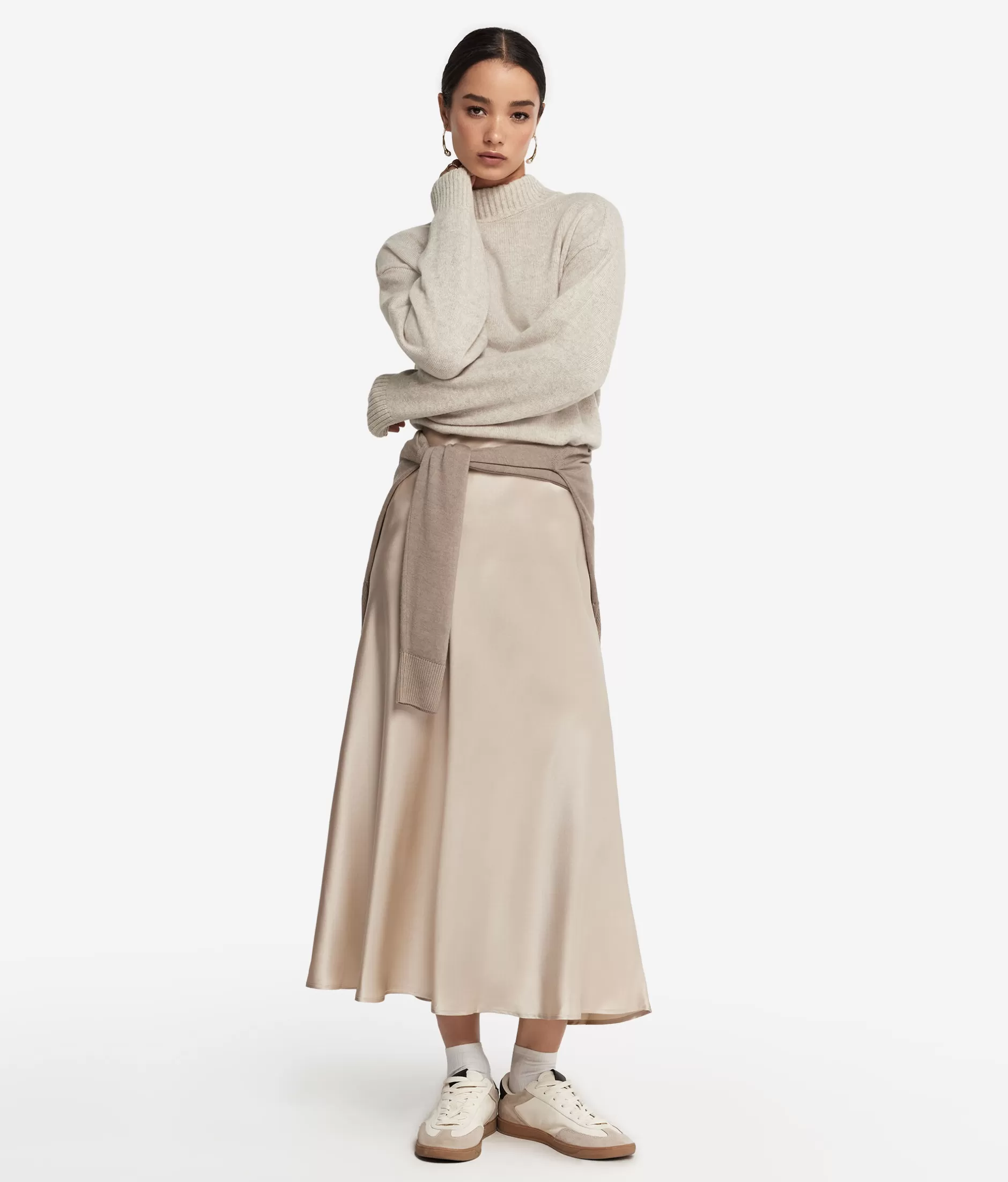 Sale Falconeri Cashmere Turtleneck Sweater With Set-in Shoulders natural -8176 - stone