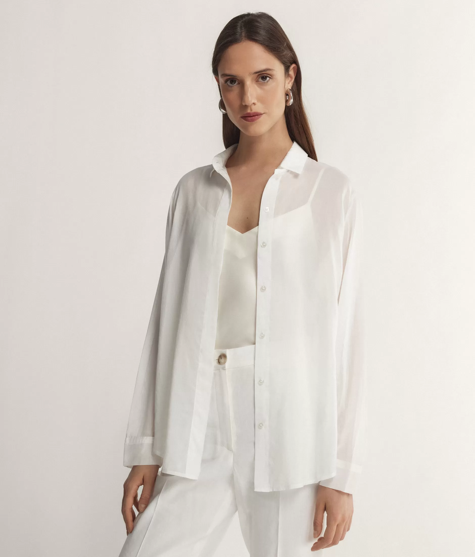 Shop Falconeri Collared Cotton Muslin Shirt white -8078 - white