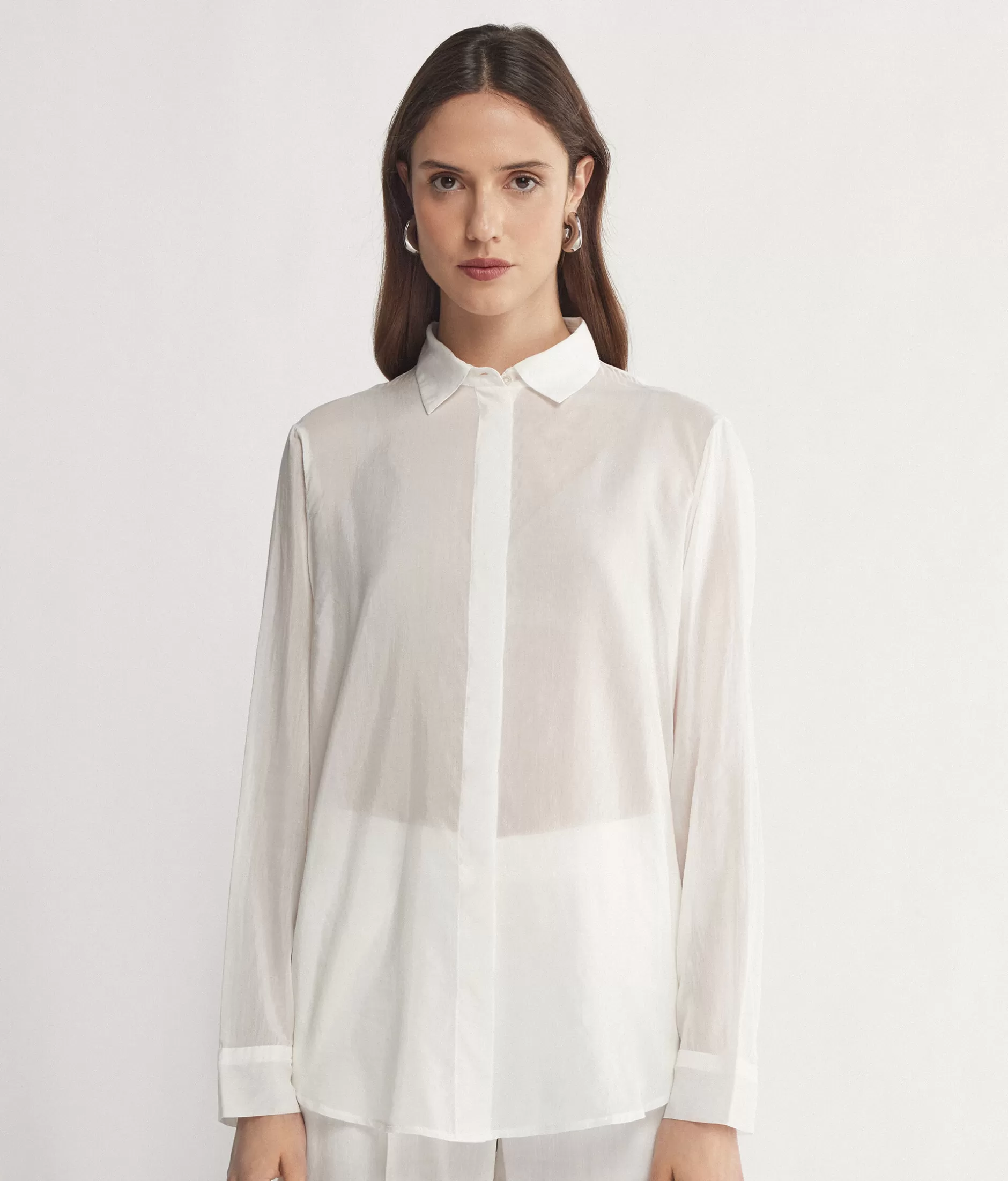 Shop Falconeri Collared Cotton Muslin Shirt white -8078 - white