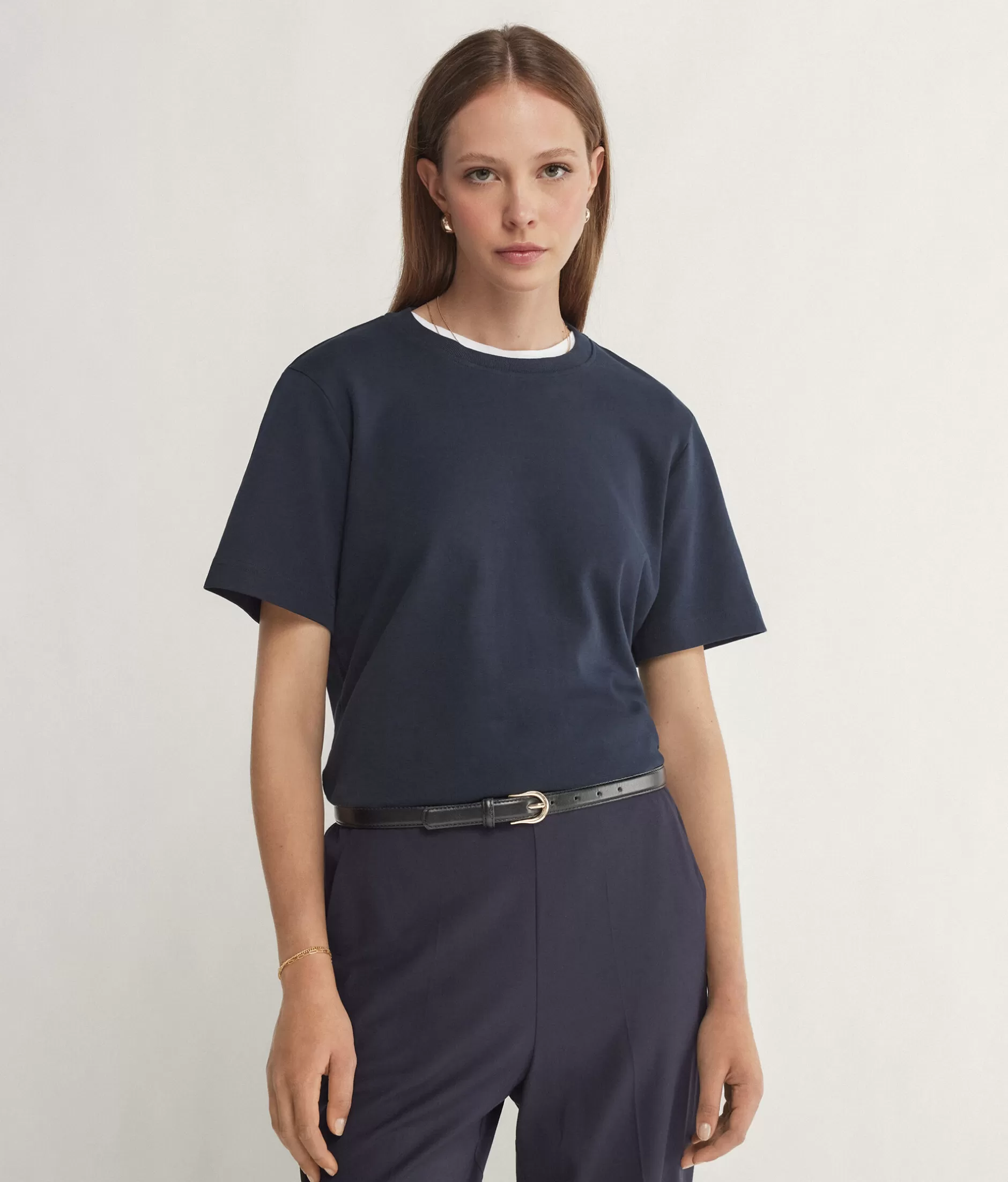 Clearance Falconeri Cotton Crewneck T-shirt. blue -8019 - blue