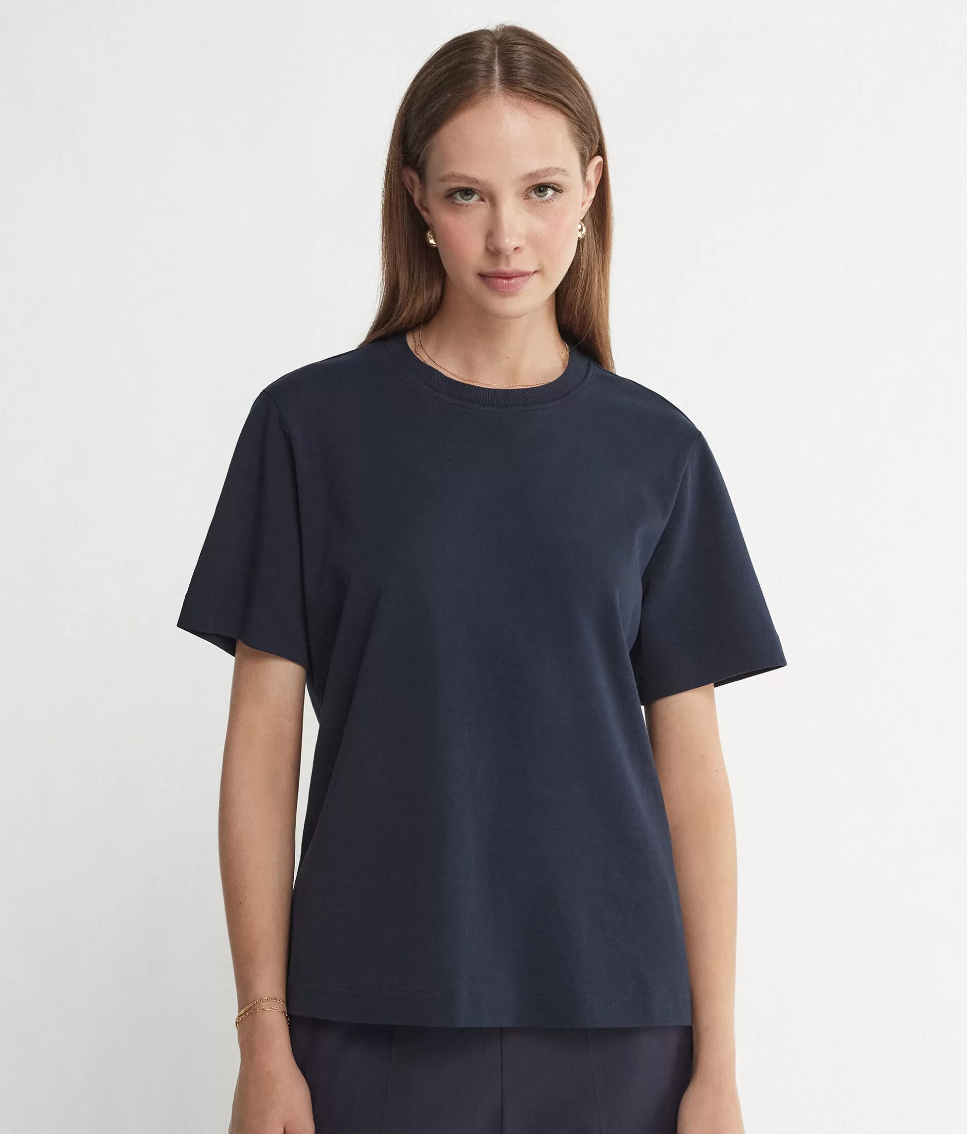 Clearance Falconeri Cotton Crewneck T-shirt. blue -8019 - blue