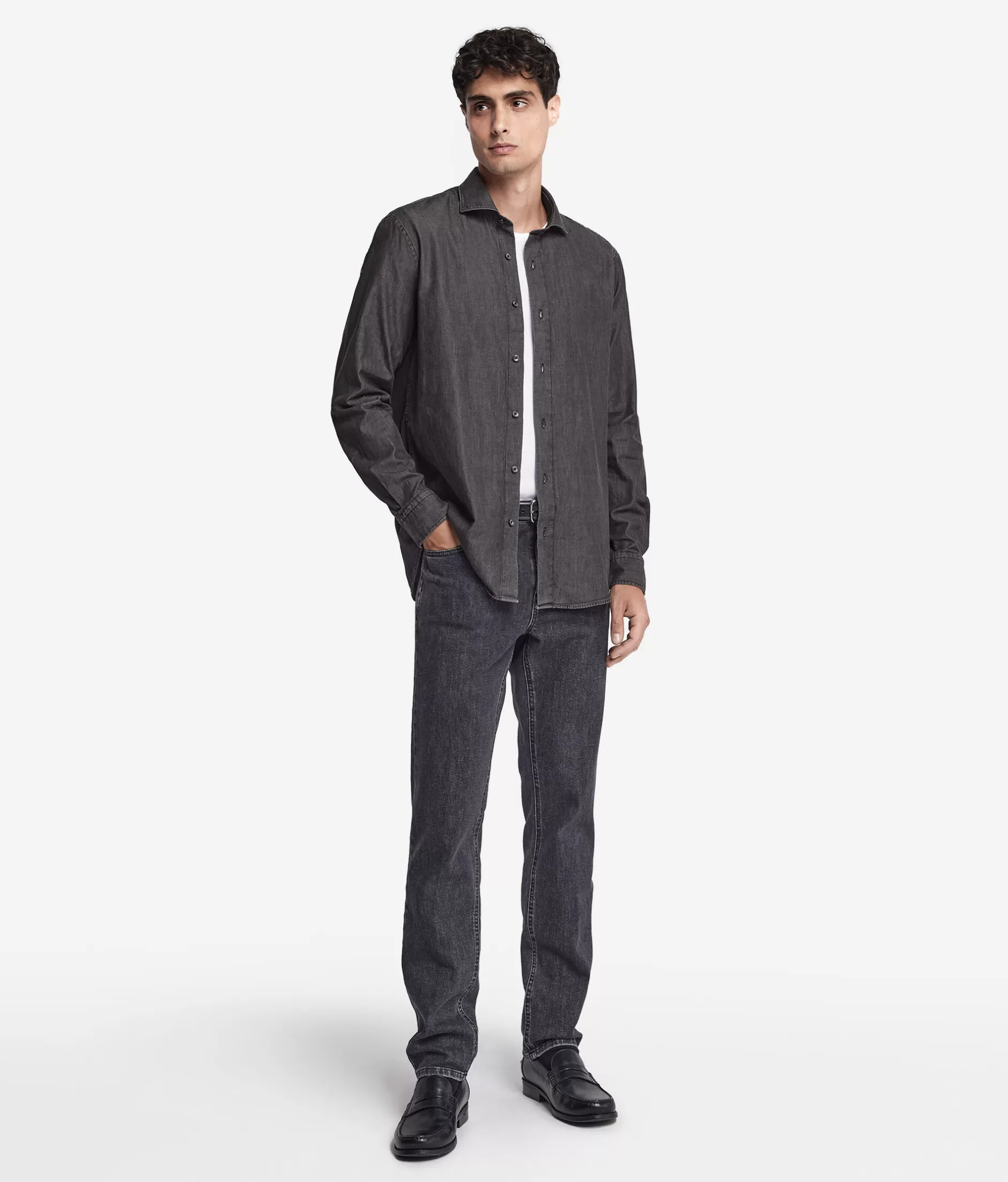 Cheap Falconeri Denim Shirt dark grey -9099 - black denim