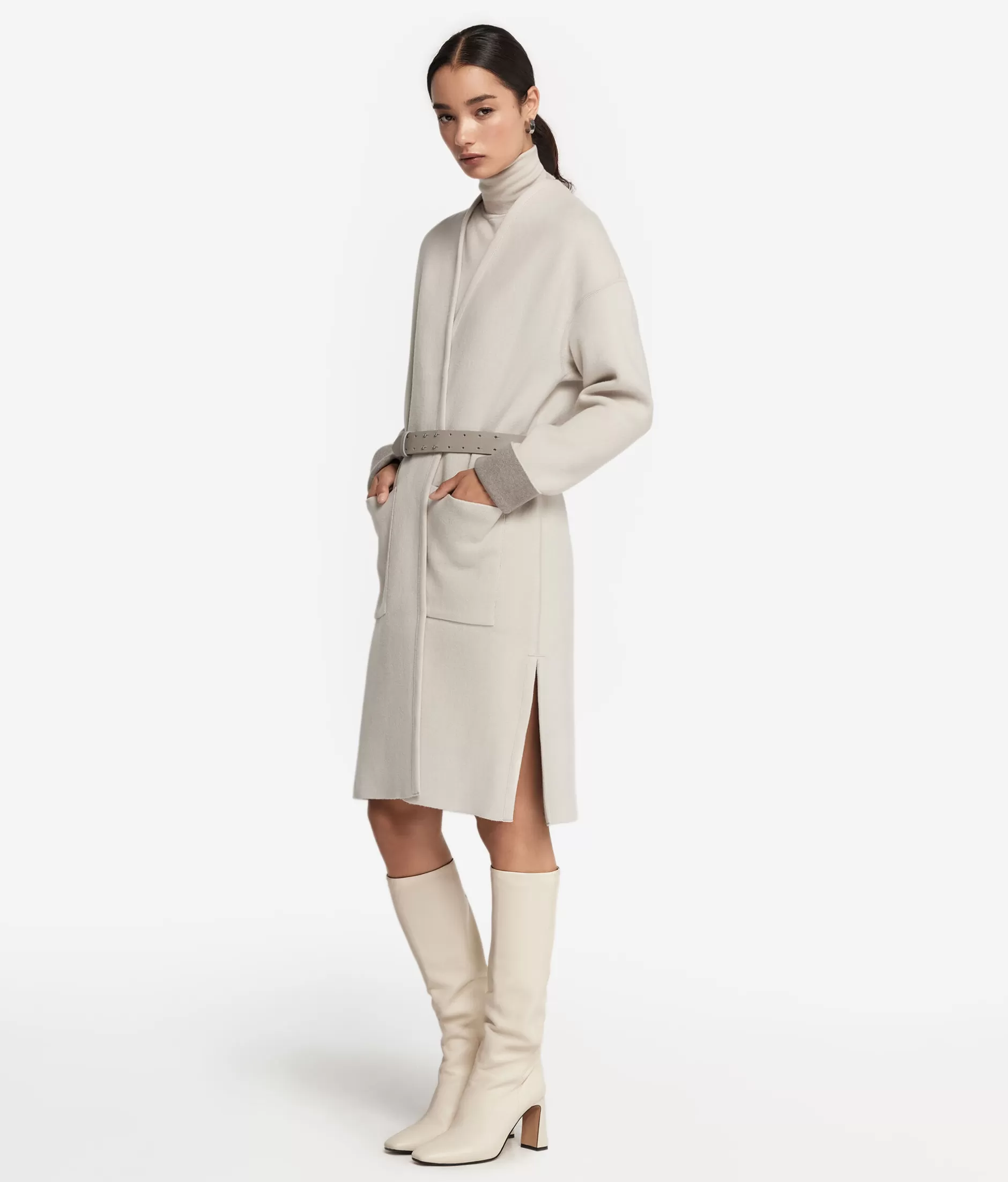 Online Falconeri Double-Sided Ultrasoft Cashmere Coat natural -8911 - light alabaster/powder