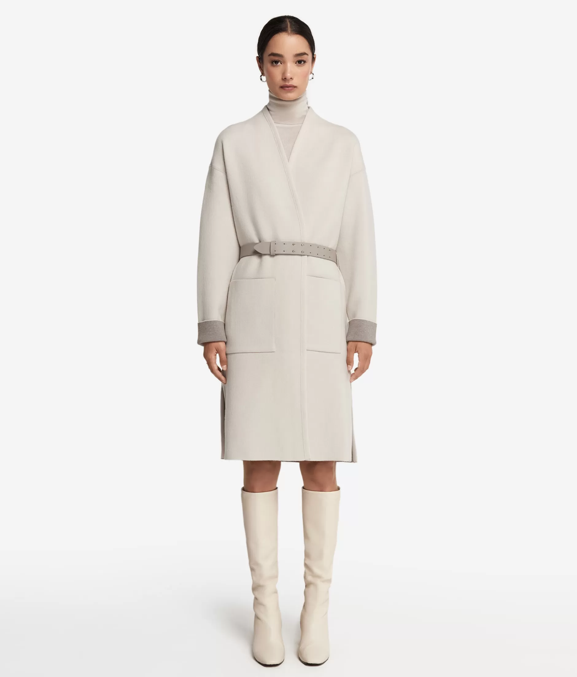 Online Falconeri Double-Sided Ultrasoft Cashmere Coat natural -8911 - light alabaster/powder