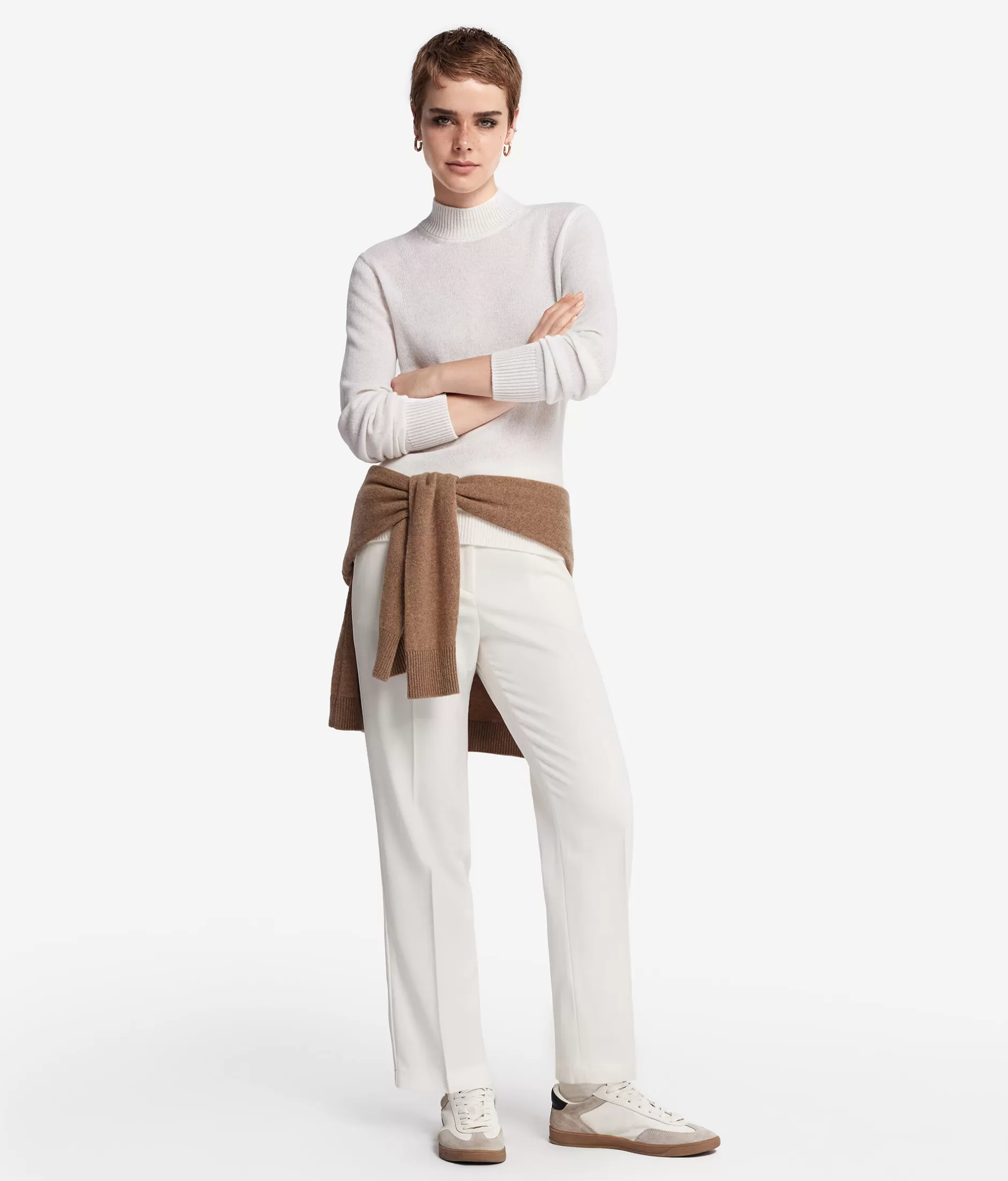 Sale Falconeri Lightweight Cashmere Turtleneck Sweater white -8005 - bow