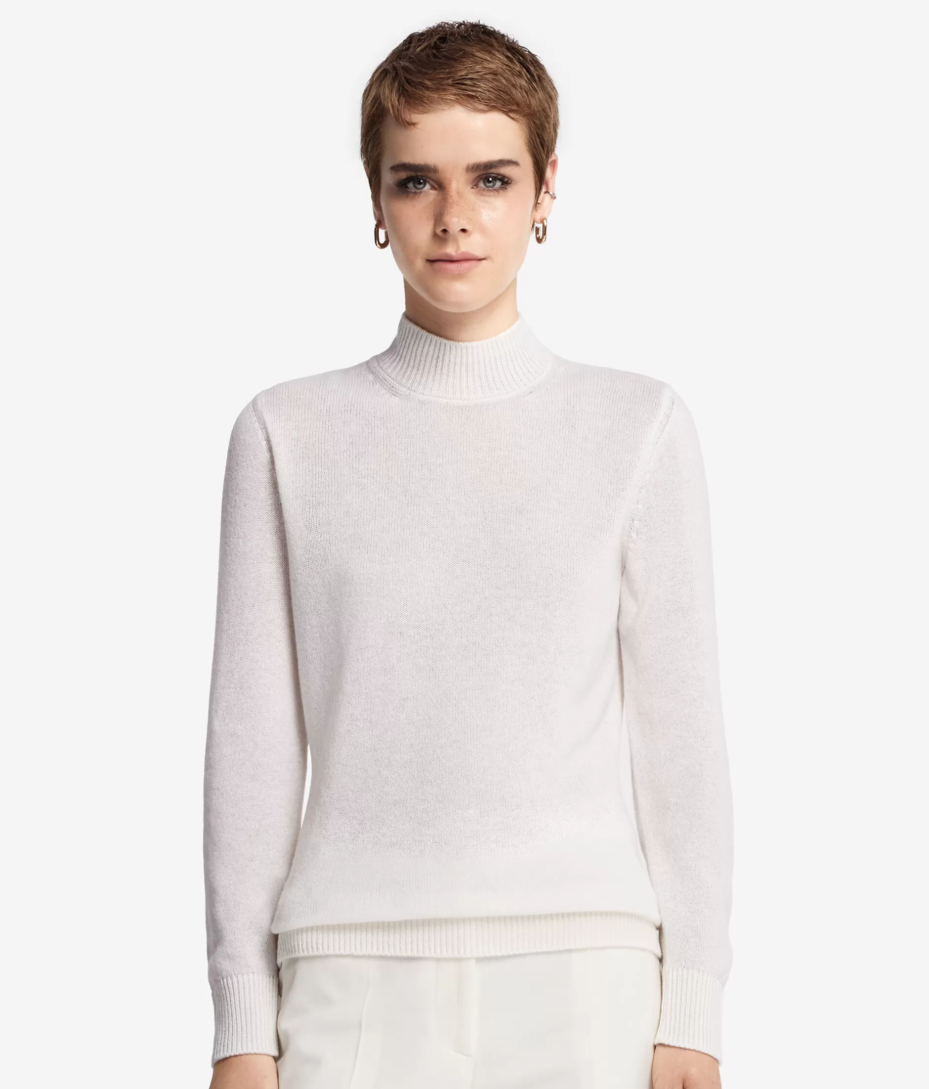 Sale Falconeri Lightweight Cashmere Turtleneck Sweater white -8005 - bow