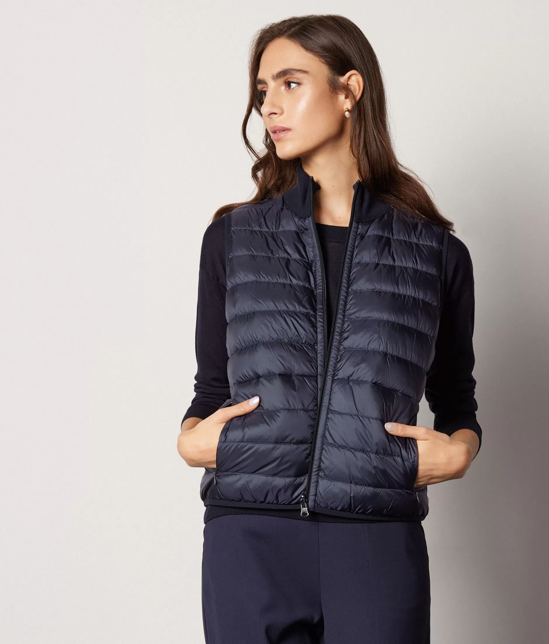 Outlet Falconeri Reversible Cashmere Down Vest blue -9400 - navy blue