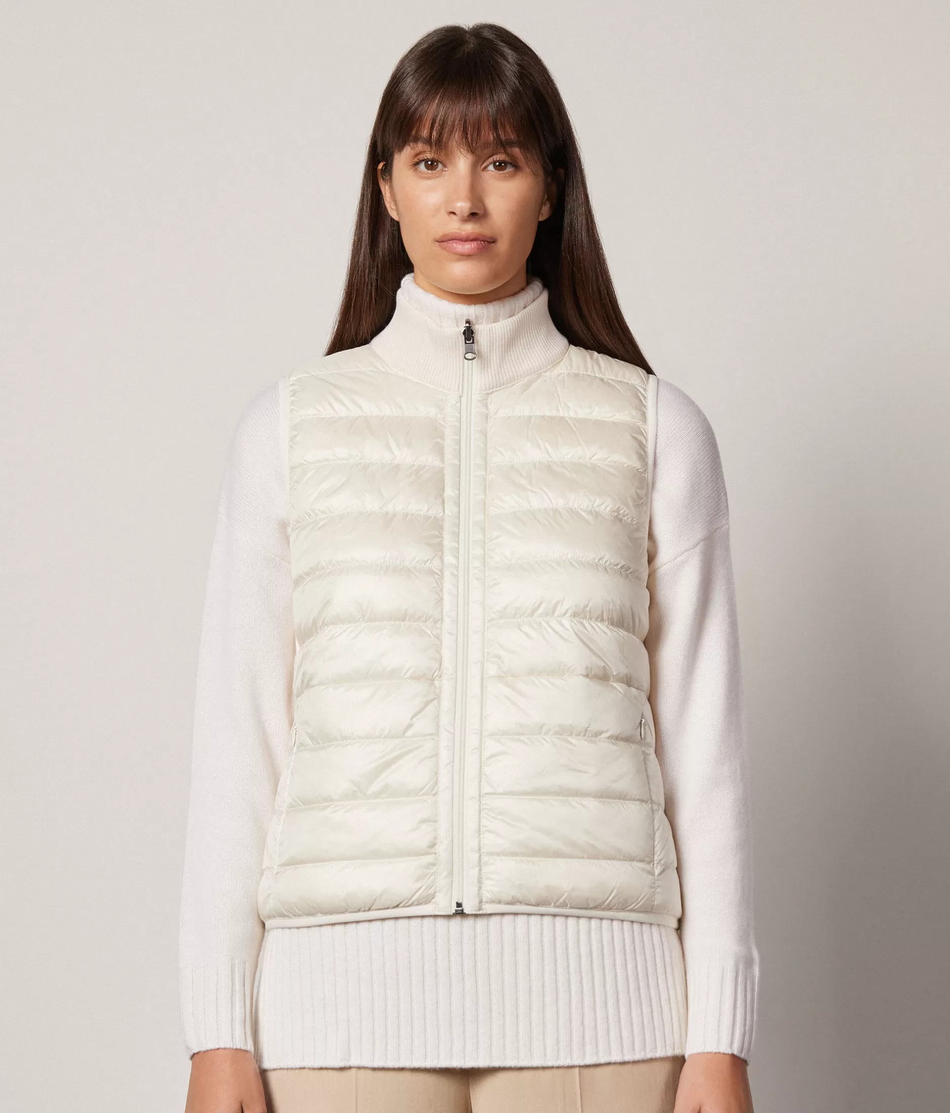 Online Falconeri Reversible Cashmere Down Vest white -8005 - bow