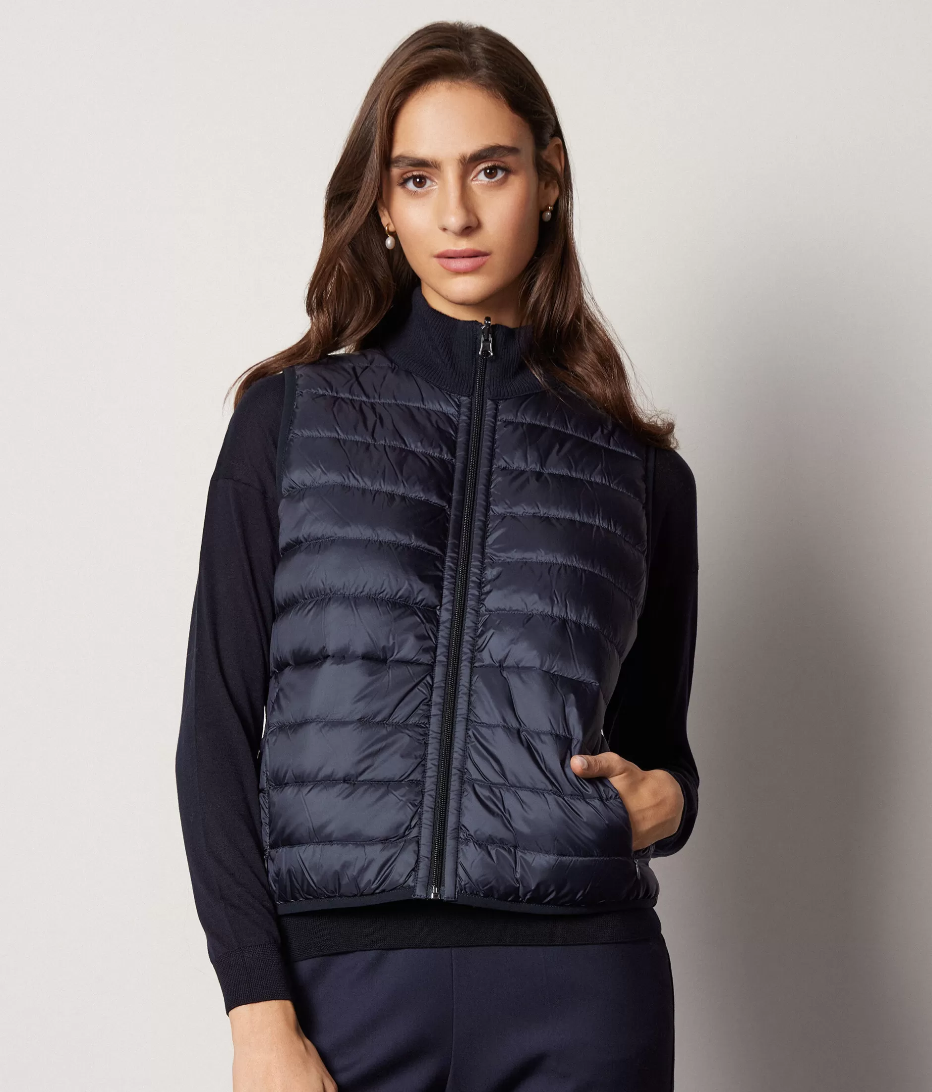 Outlet Falconeri Reversible Cashmere Down Vest blue -9400 - navy blue