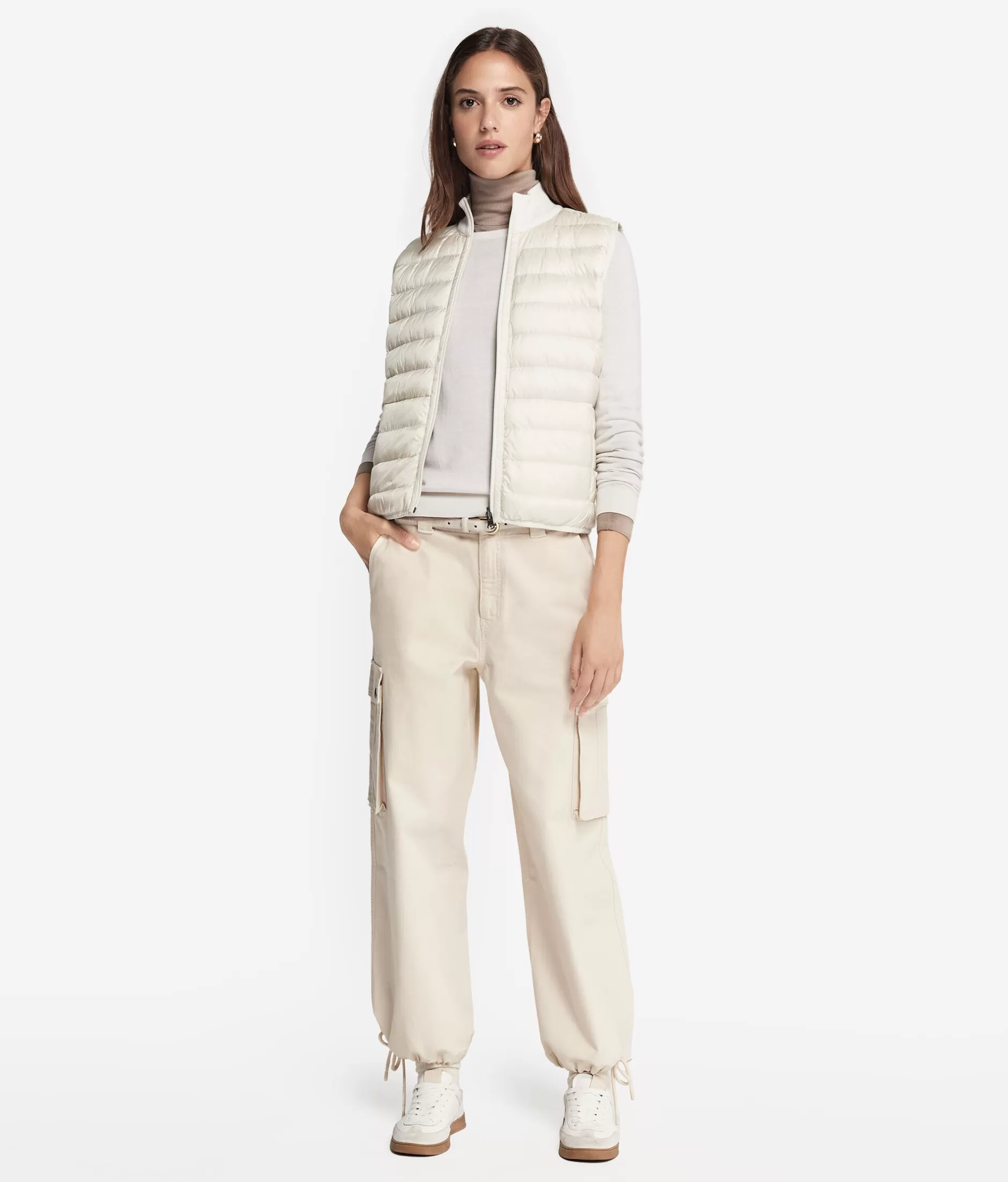 Online Falconeri Sleeveless Two-Toned Down Vest white -9213 - snow/dark stone