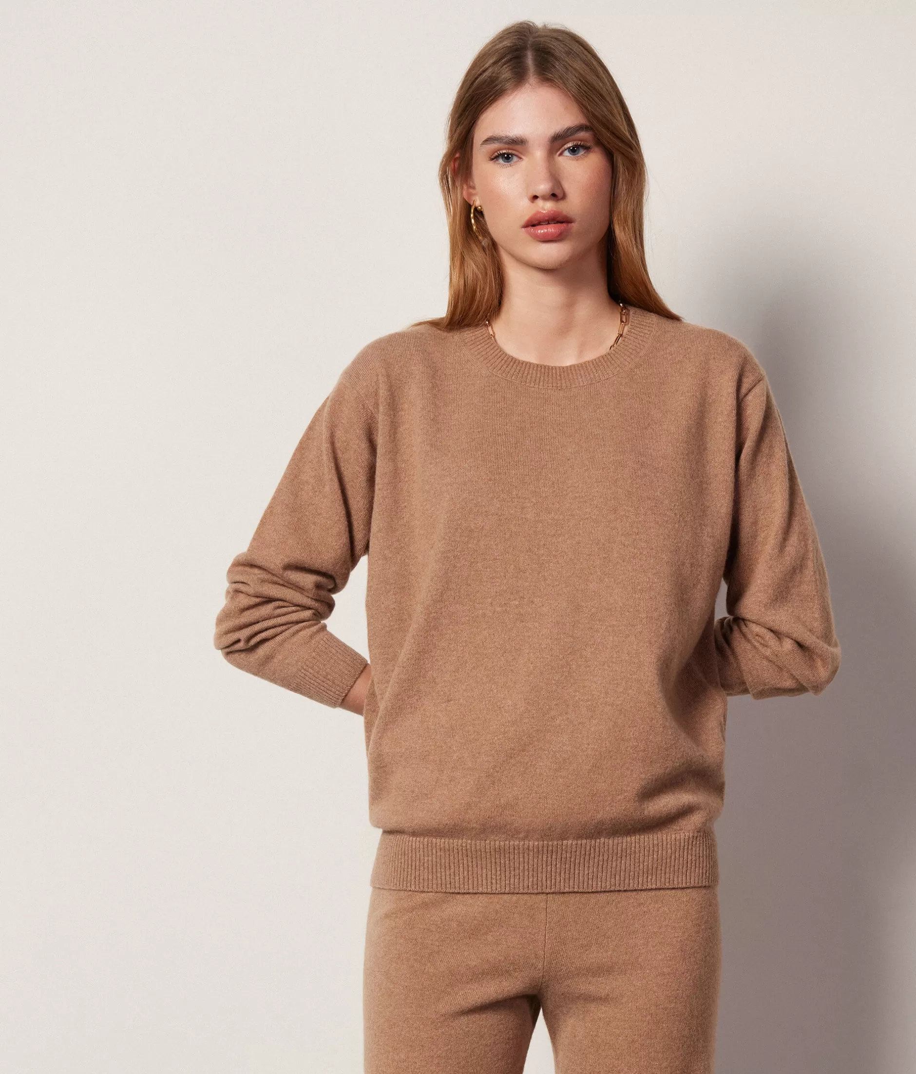 Store Falconeri Ultrasoft Cashmere Boatneck Sweater natural -8685 - rum