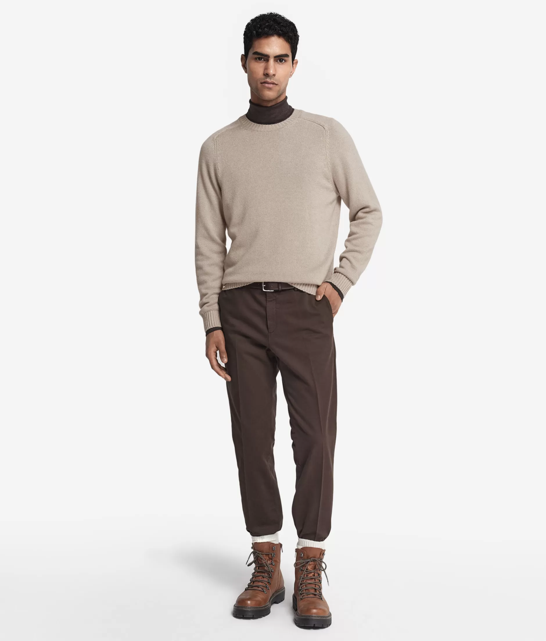 Sale Falconeri Ultrasoft Cashmere Crewneck Sweater natural -9090 - garment-dyed sand
