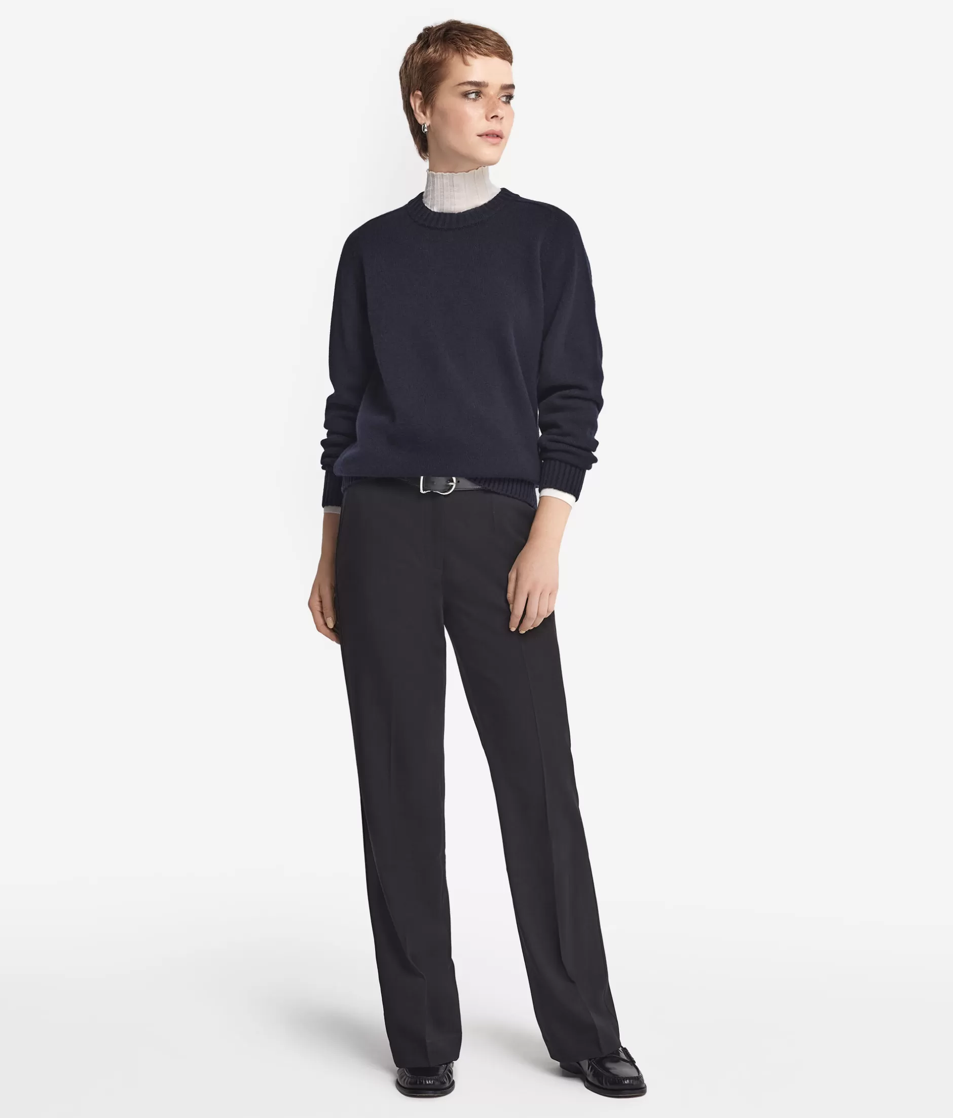 Fashion Falconeri Ultrasoft Cashmere Crewneck Sweater With Set-in Sleeves blue -9400 - navy blue
