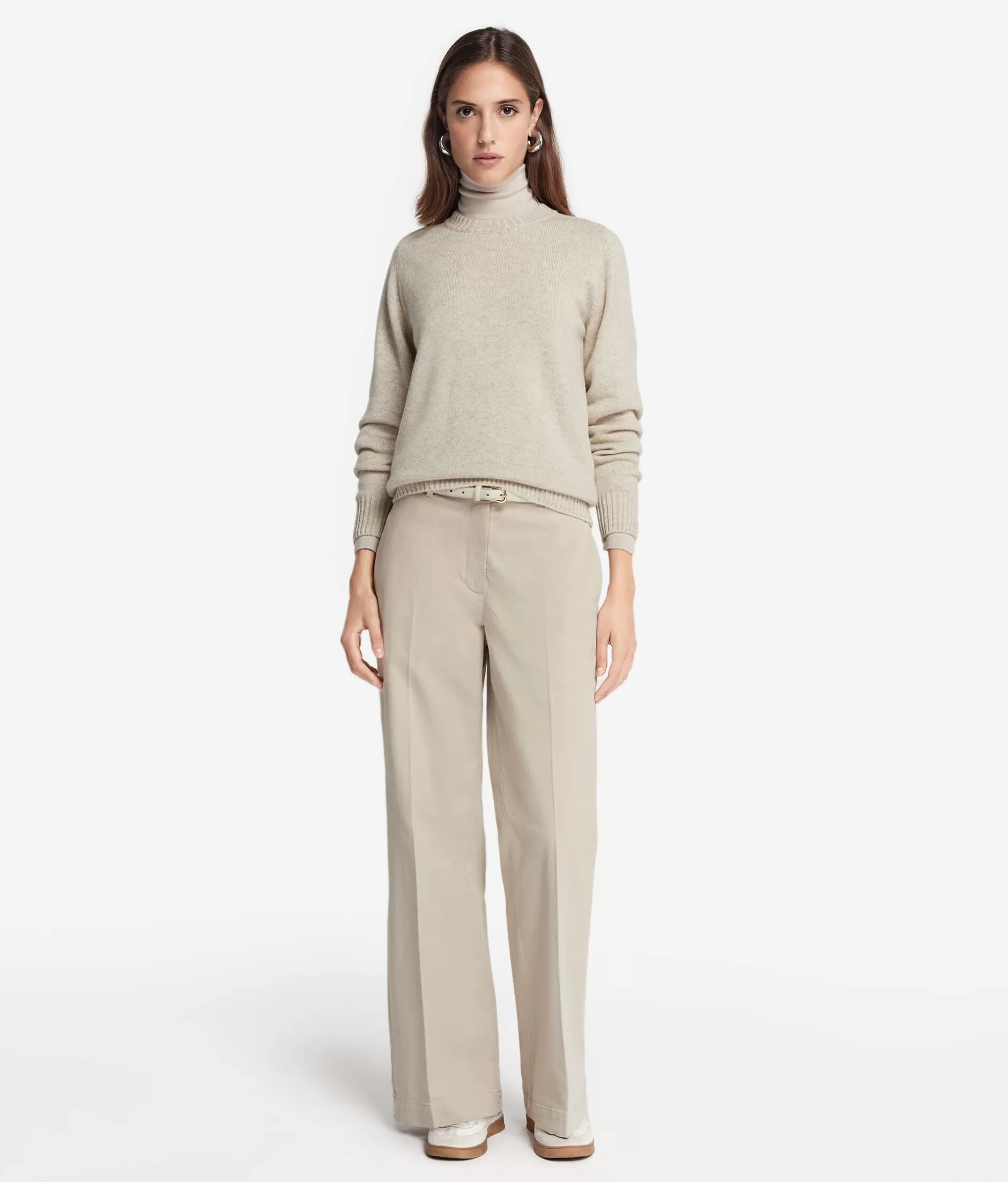 Online Falconeri Ultrasoft Cashmere Crewneck Sweater With Set-in Sleeves natural -8176 - stone