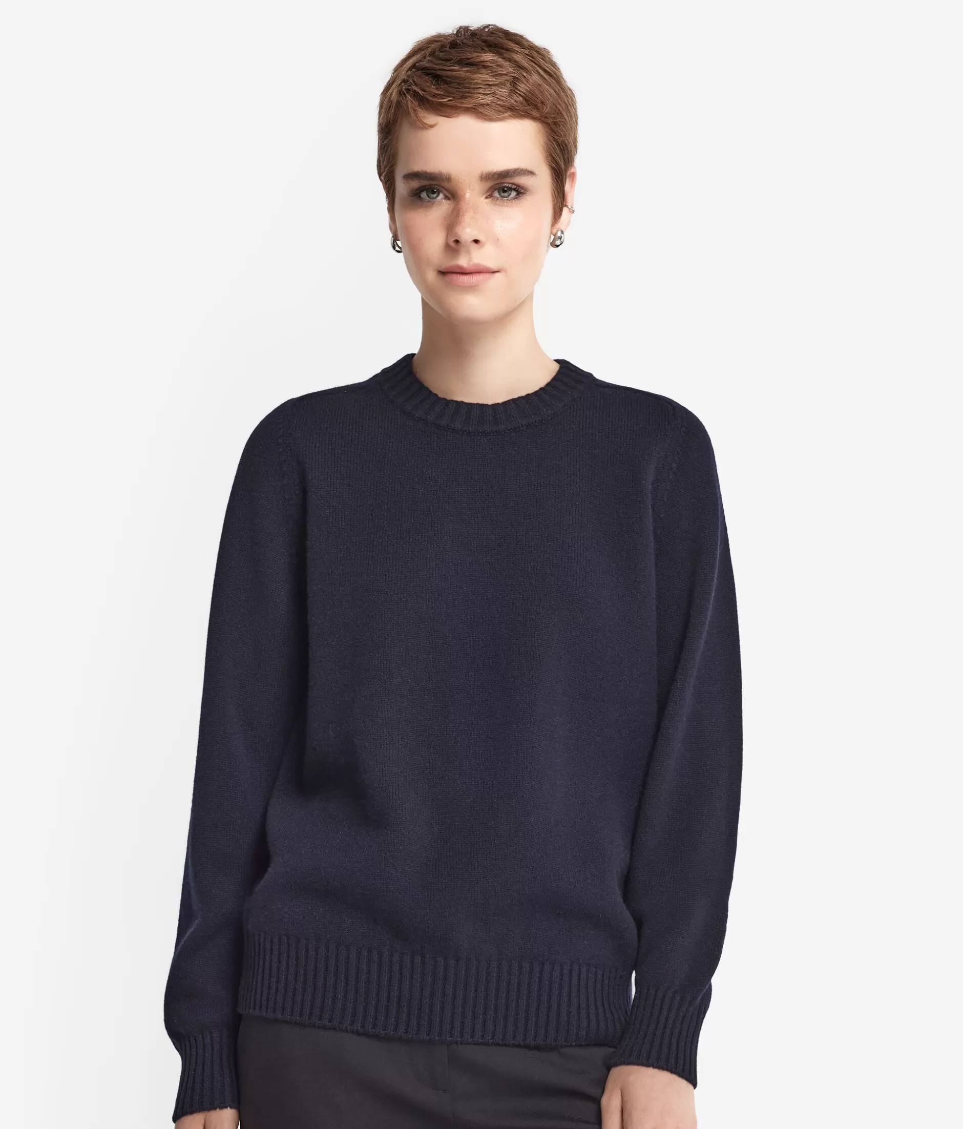 Fashion Falconeri Ultrasoft Cashmere Crewneck Sweater With Set-in Sleeves blue -9400 - navy blue