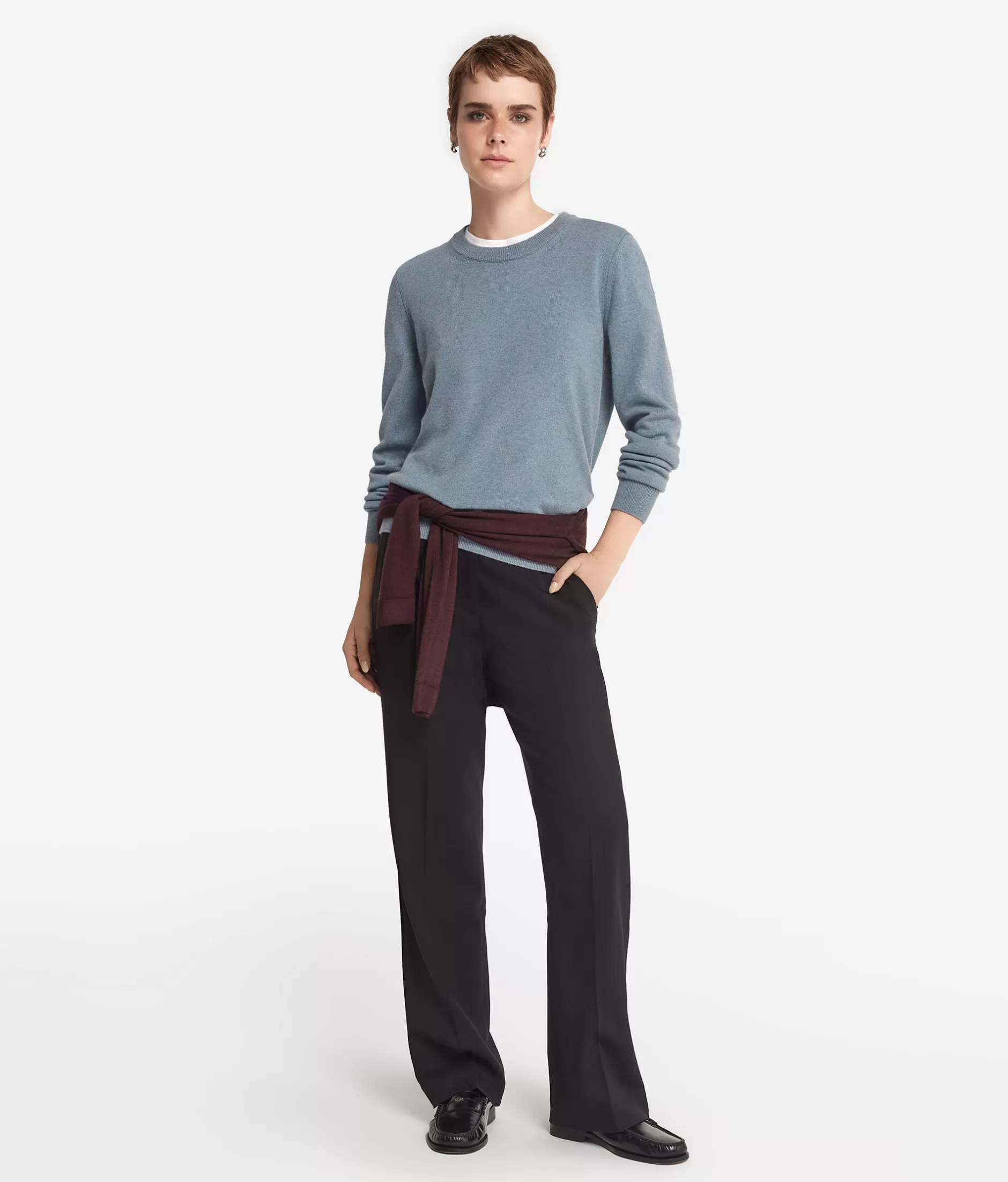 Discount Falconeri Ultrasoft Cashmere Long Sleeved Crewneck Sweater light blue -9078 - niagara