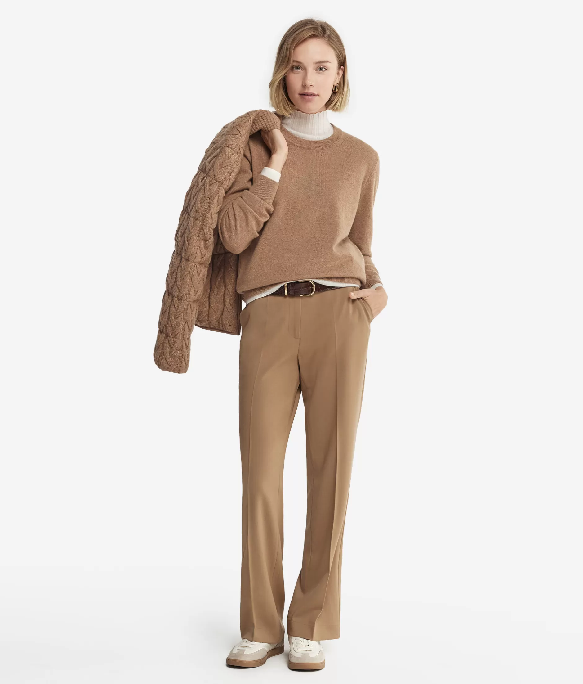Cheap Falconeri Ultrasoft Cashmere Long Sleeved Crewneck Sweater natural -8685 - rum
