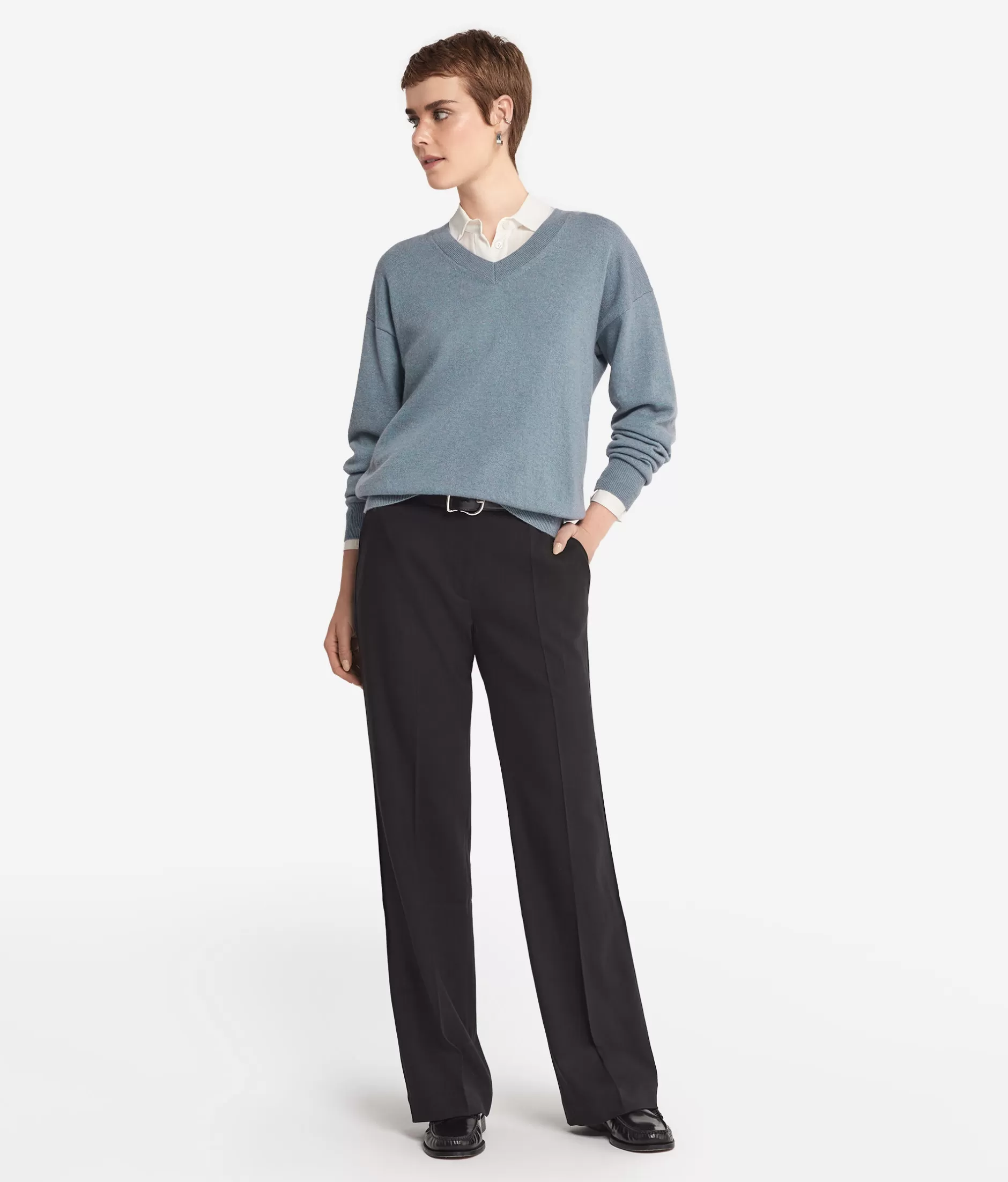 Hot Falconeri Ultrasoft Cashmere V-Neck Sweater light blue -9078 - niagara
