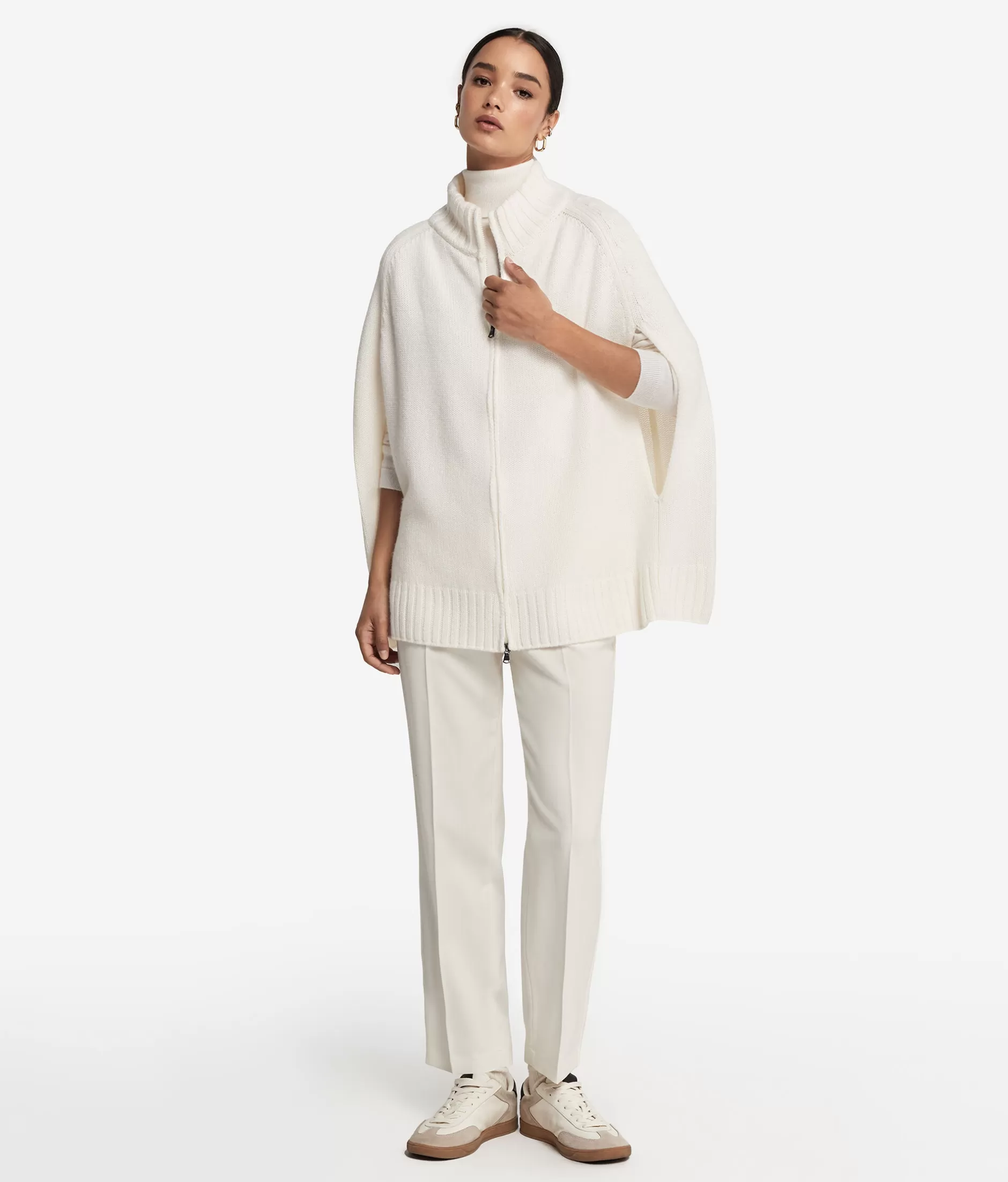 Cheap Falconeri Ultrasoft Cashmere Zippered Cape white -8005 - bow