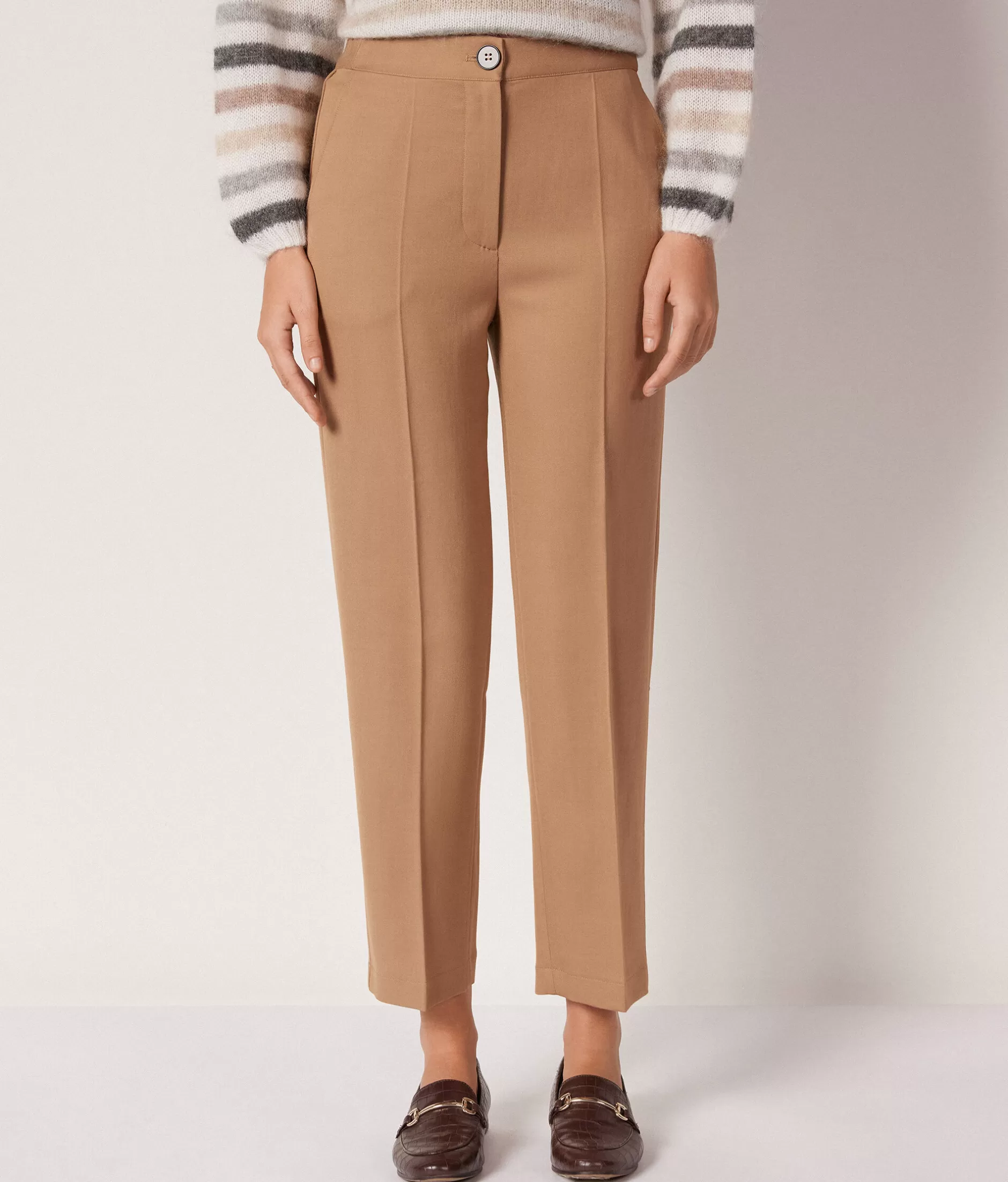 Hot Falconeri Wool And Viscose Cigarette-Style Pants brown -8521 - camel