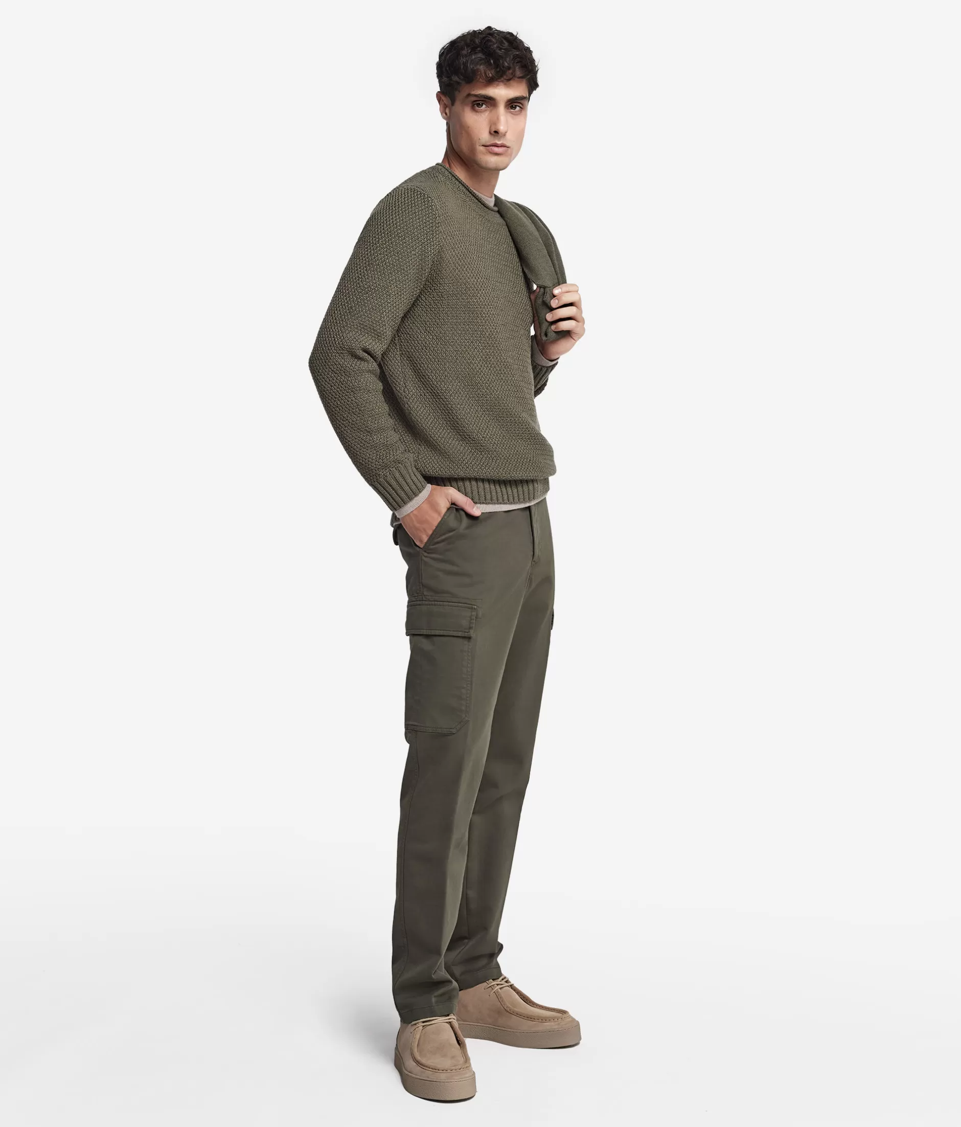 Store Falconeri Wool Knot Stitch Turtleneck Sweater green -8191 - military