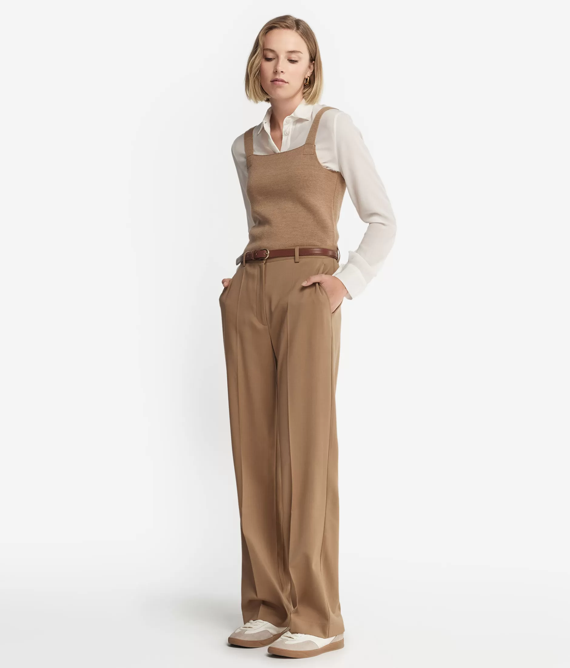 Online Falconeri Wool Stitched Crop Top natural -8685 - rum