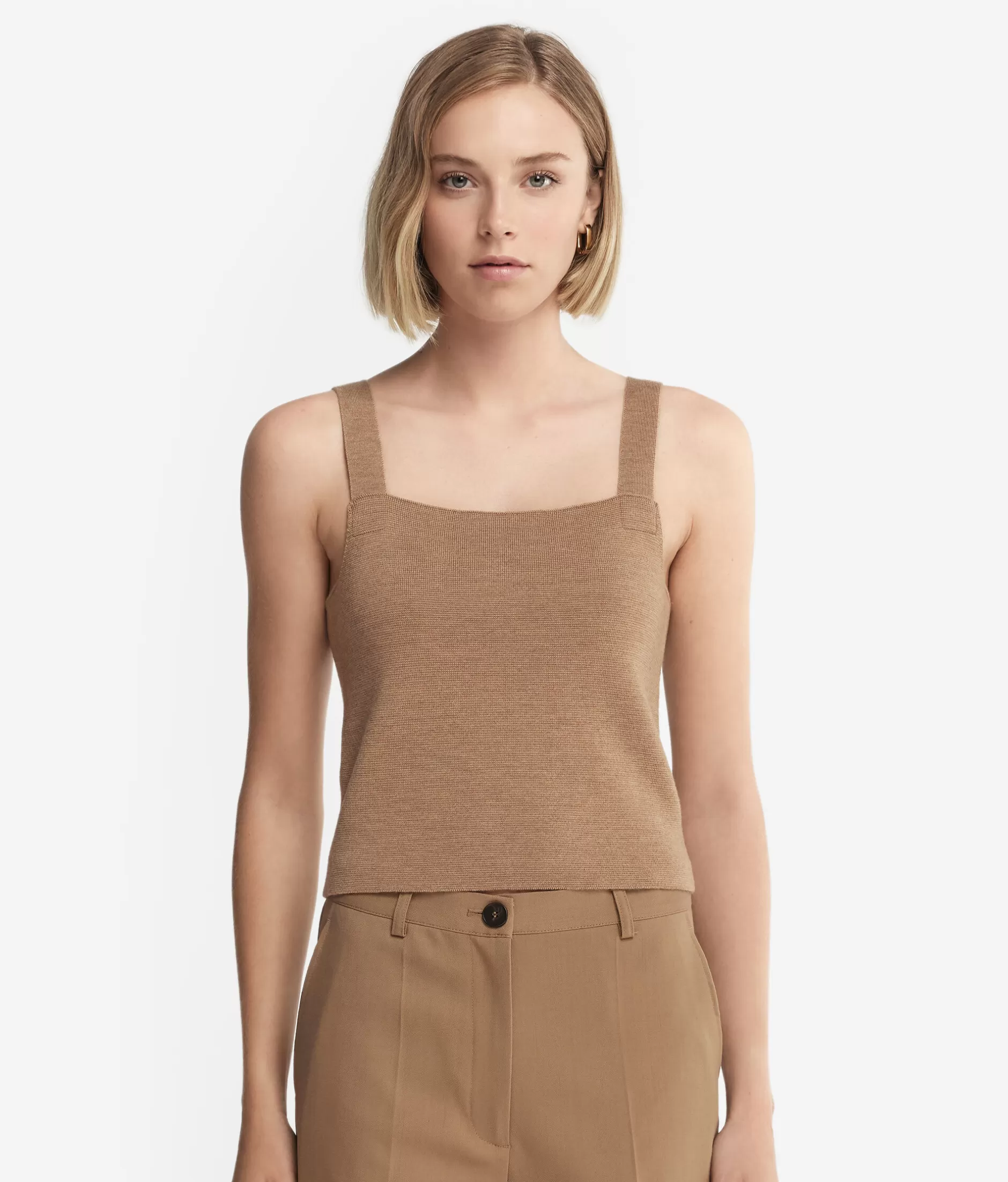 Online Falconeri Wool Stitched Crop Top natural -8685 - rum