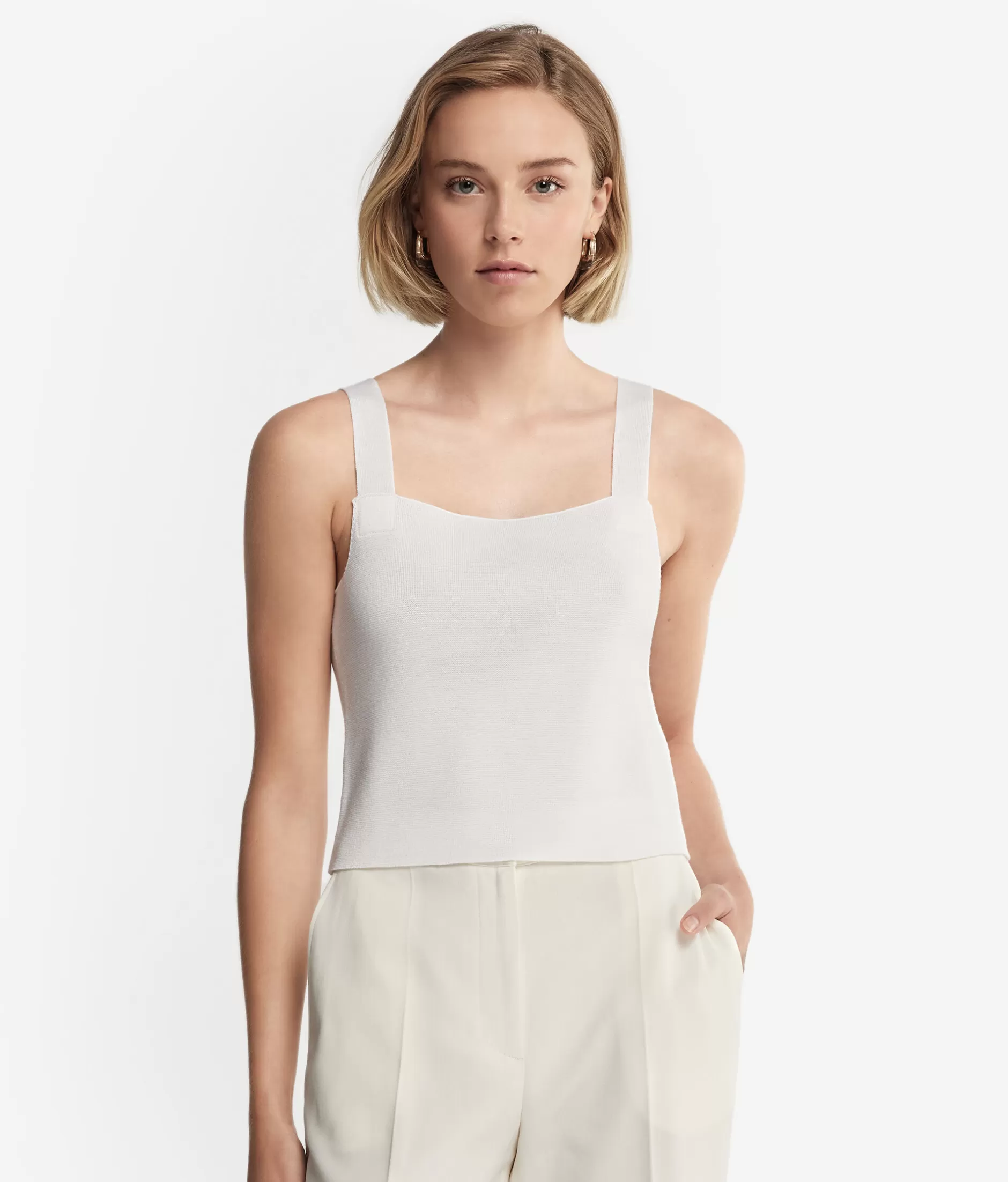 Flash Sale Falconeri Wool Stitched Crop Top white -8005 - bow