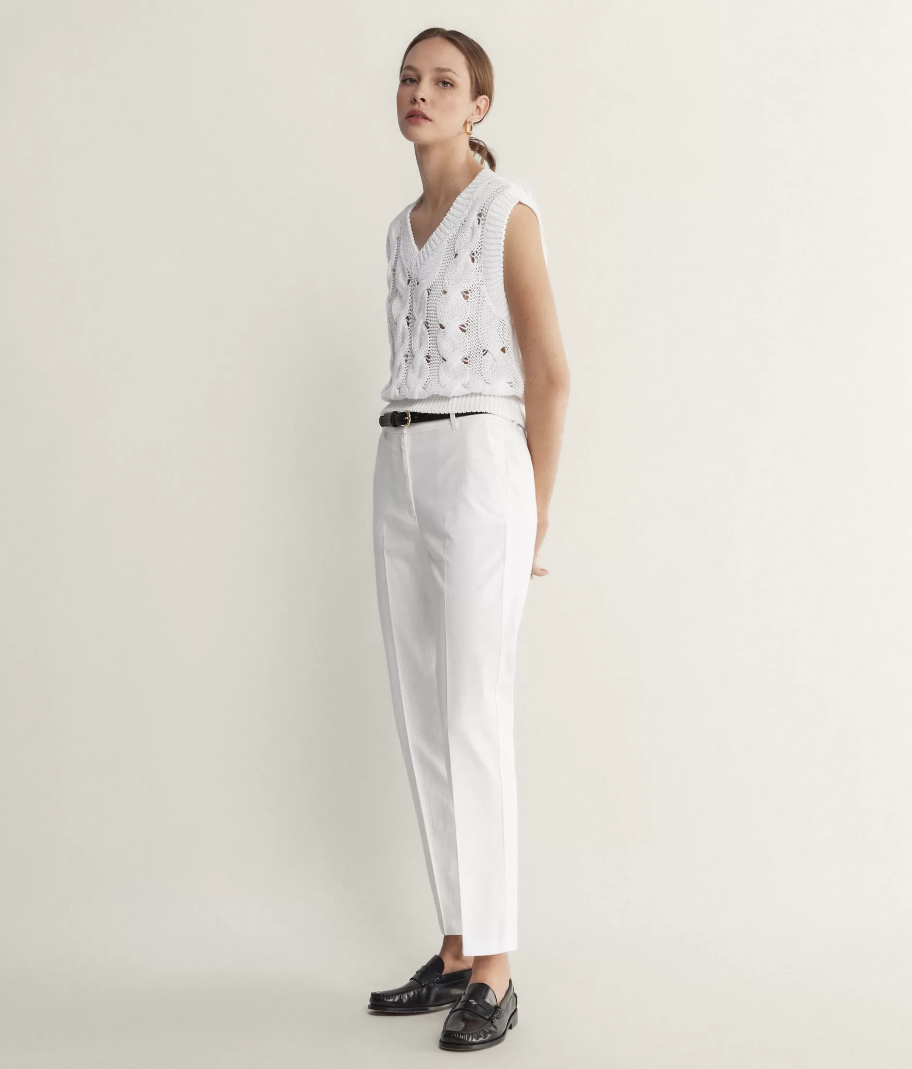 Online Falconeri Zippered Cigarette Pants white -8078 - white